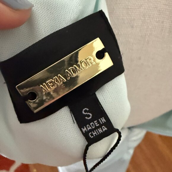 Alexia Admor midi dress fitted zipper back, size small NWT Halogen Blue - Picture 3 of 7